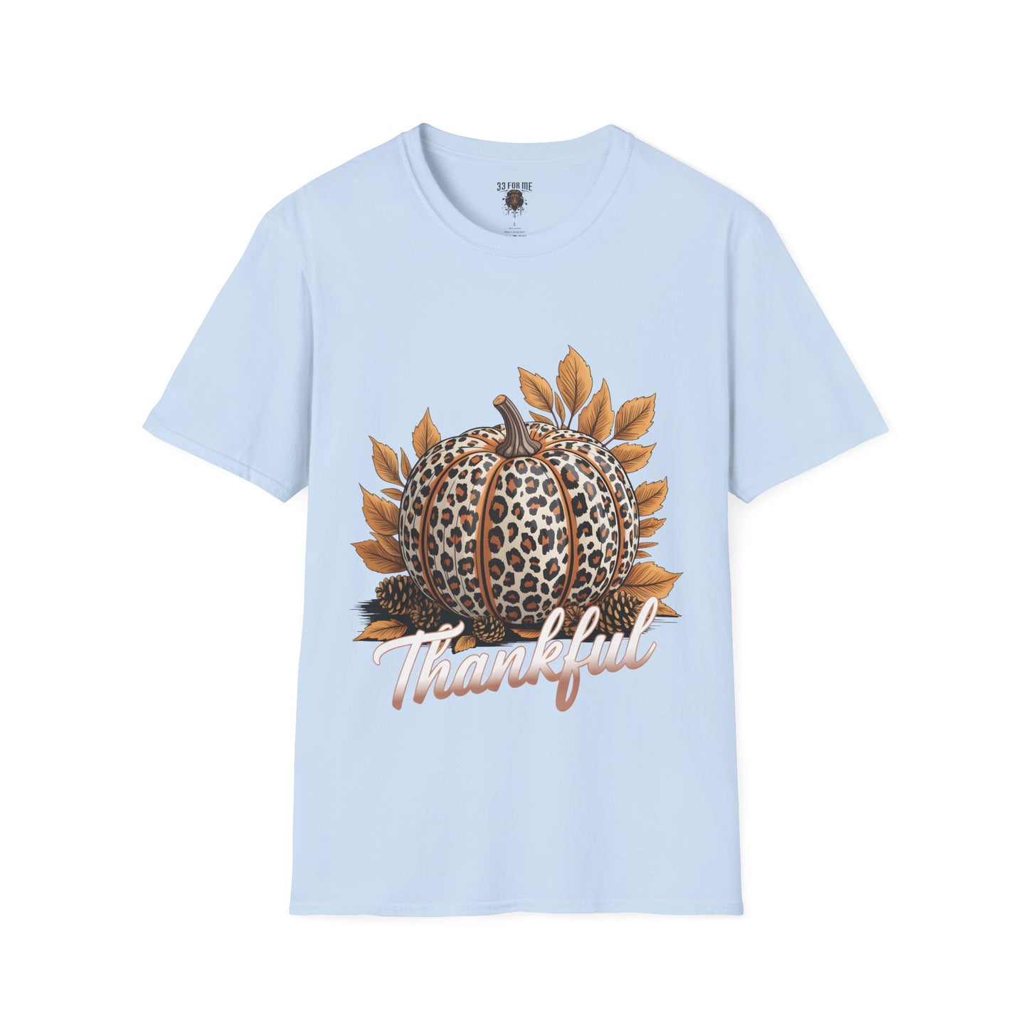 Thankful Leopard Print Pumpkin T-Shirt