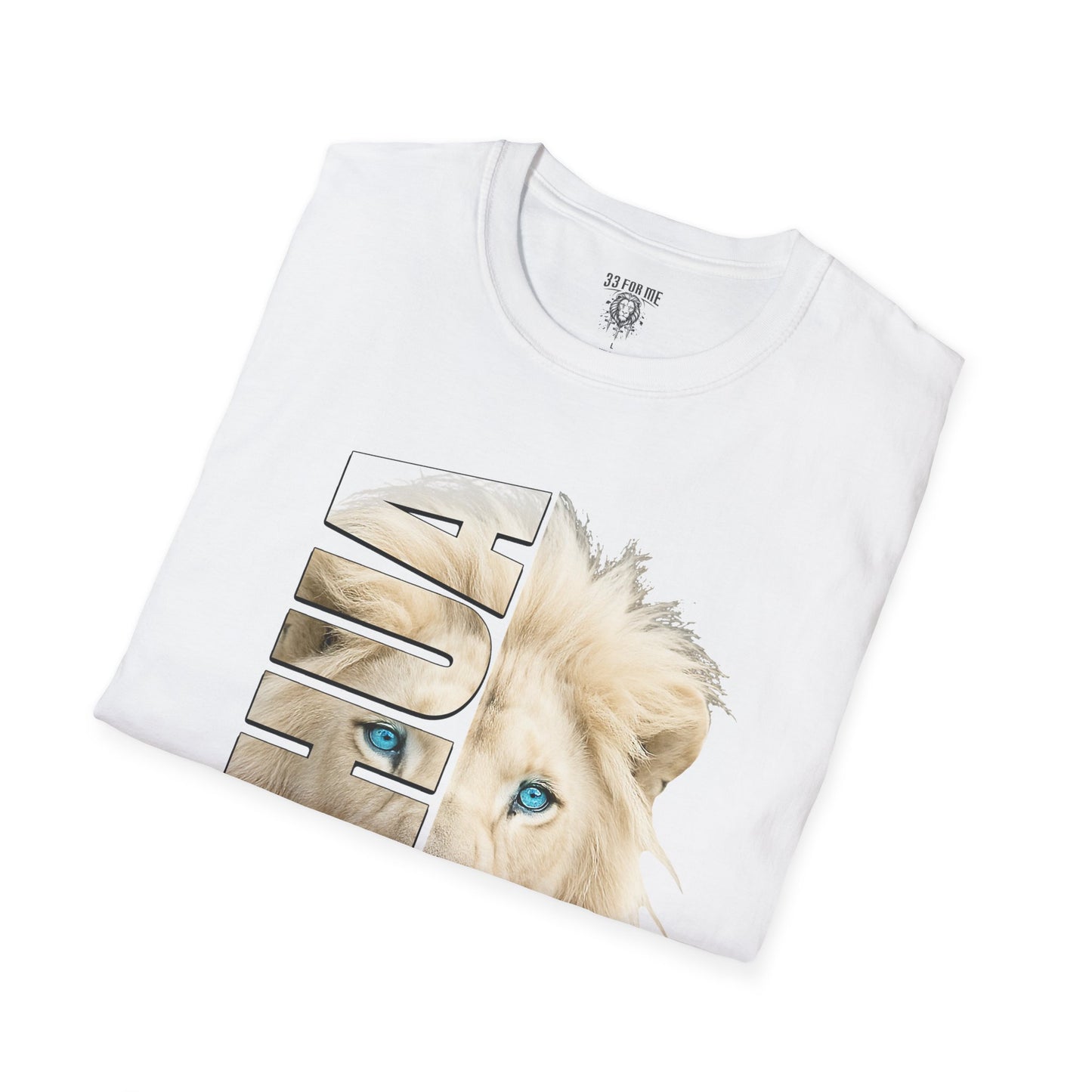 Yeshua Lion Graphic T-Shirt | Unisex Softstyle Tee for Animal Lovers, Faith, Gift Idea, Summer Wear, Spiritual Fashion