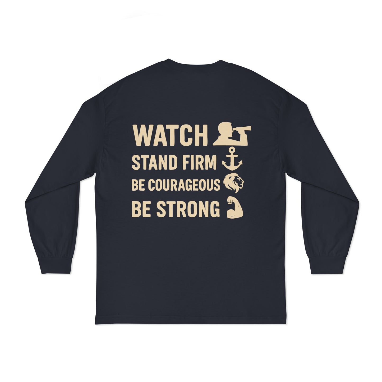 Strong Man Long Sleeve T-Shirt | Motivational Tee, Gift for Him, Courage, Strength, Fitness Apparel, Inspirational Wear