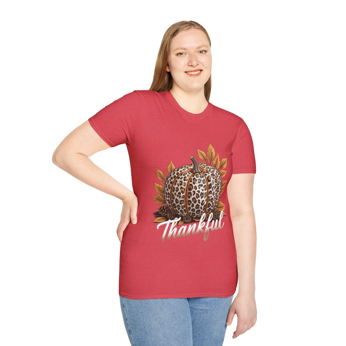 Thankful Leopard Print Pumpkin T-Shirt