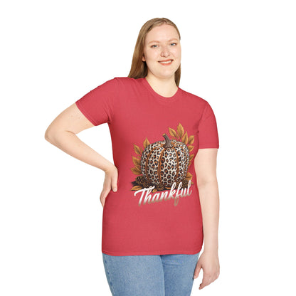 Thankful Leopard Print Pumpkin T-Shirt