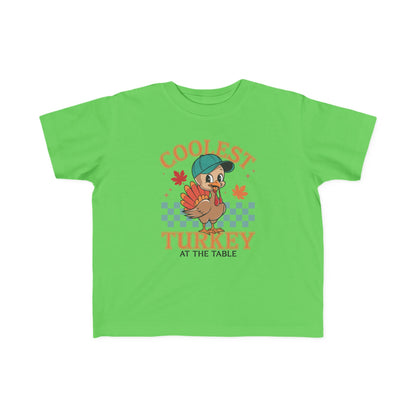 Coolest Turkey Toddler Tee - Fun Thanksgiving Shirt