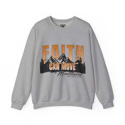 Faith Can Move Mountains Crewneck Sweatshirt - Inspirational Christian Apparel