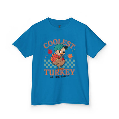 Kids Tee - Coolest Turkey at the Table - Thanksgiving