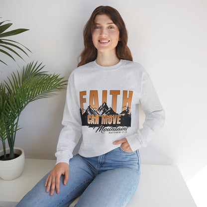 Faith Can Move Mountains Crewneck Sweatshirt - Inspirational Christian Apparel