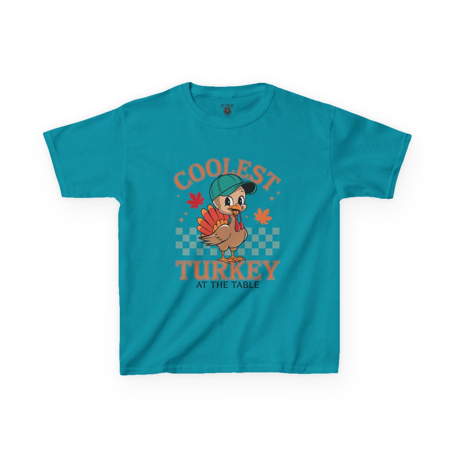 Kids Tee - Coolest Turkey at the Table - Thanksgiving