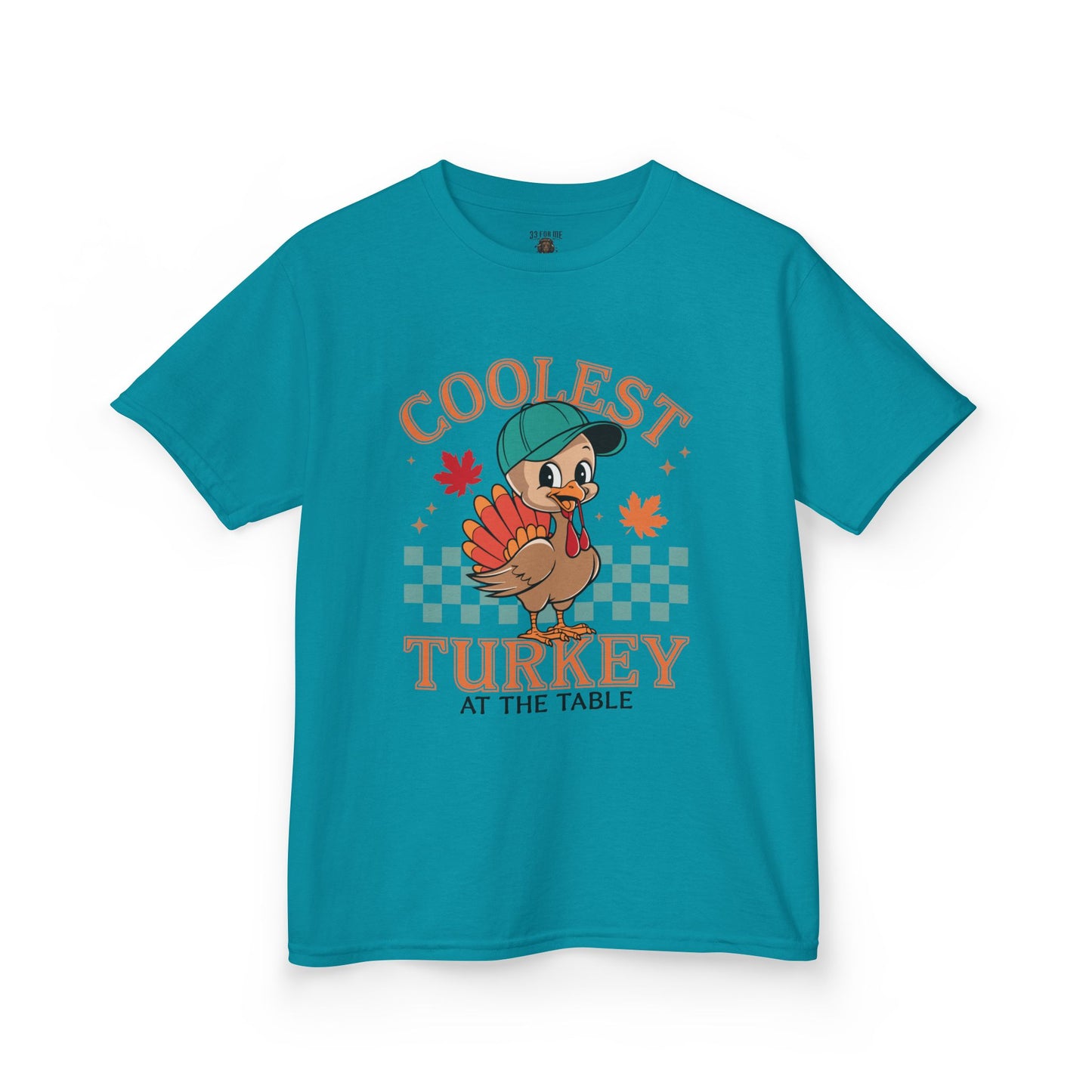 Kids Tee - Coolest Turkey at the Table - Thanksgiving