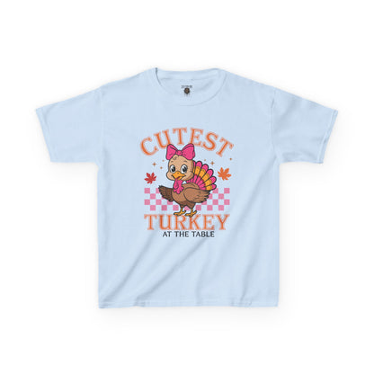 Cute Kids Thanksgiving Tee - 'Cutest Turkey at the Table'