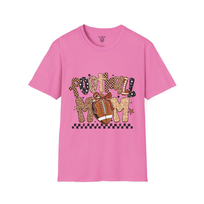 Football Mom T-Shirt, Casual Tee for Football Moms, Great for Game Day, Sports Mom Gift, Comfortable Softstyle Shirt