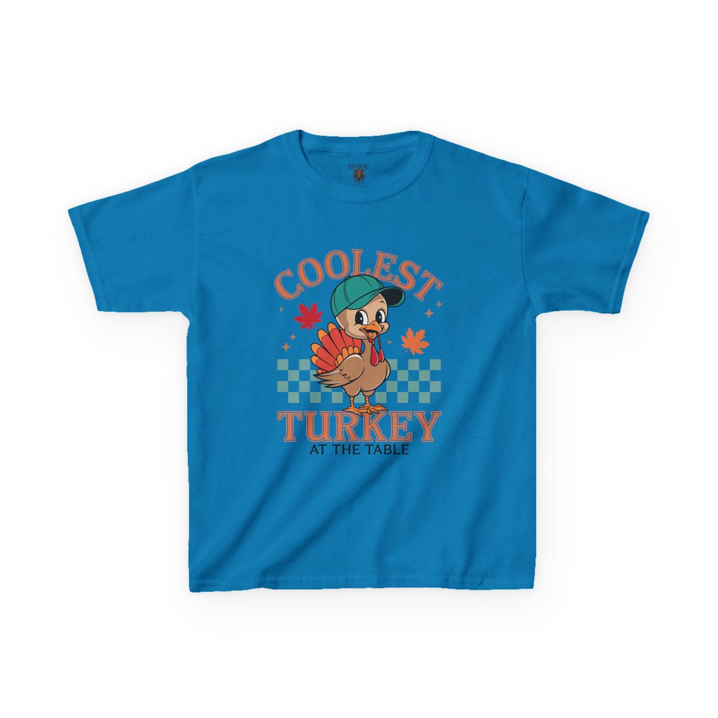 Kids Tee - Coolest Turkey at the Table - Thanksgiving