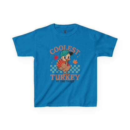 Kids Tee - Coolest Turkey at the Table - Thanksgiving
