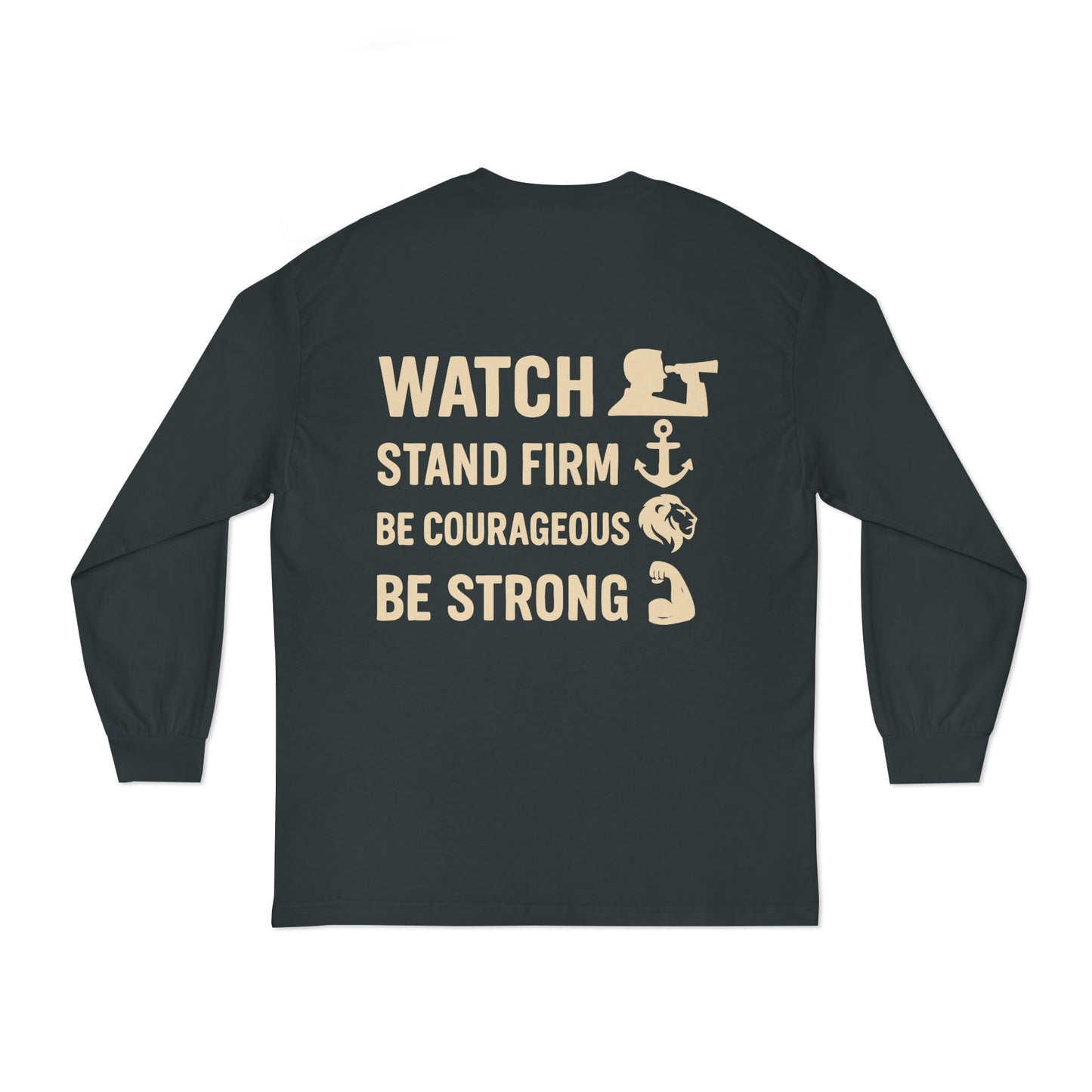 Strong Man Long Sleeve T-Shirt | Motivational Tee, Gift for Him, Courage, Strength, Fitness Apparel, Inspirational Wear