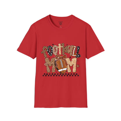 Football Mom T-Shirt, Casual Tee for Football Moms, Great for Game Day, Sports Mom Gift, Comfortable Softstyle Shirt