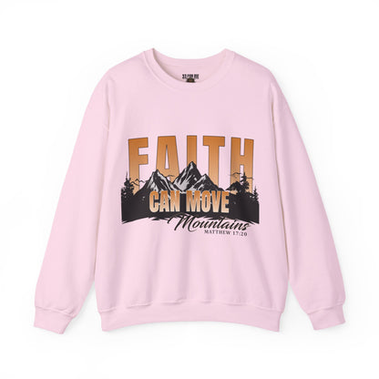 Faith Can Move Mountains Crewneck Sweatshirt - Inspirational Christian Apparel