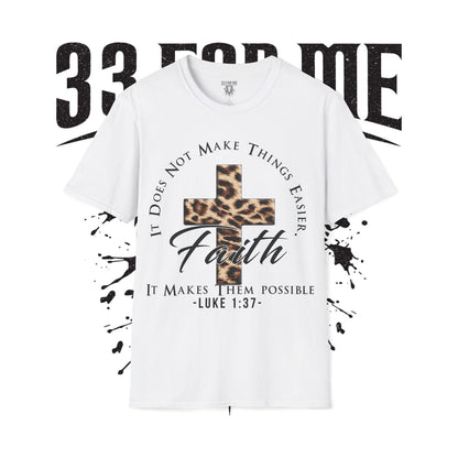 Luke 1:37 Faith-Inspired Unisex T-Shirt, Spiritual Apparel, Inspirational Gift, Christian Faith Shirt, Luke 1:37 Tee