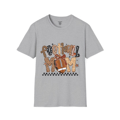 Football Mom T-Shirt, Casual Tee for Football Moms, Great for Game Day, Sports Mom Gift, Comfortable Softstyle Shirt