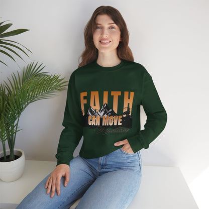 Faith Can Move Mountains Crewneck Sweatshirt - Inspirational Christian Apparel