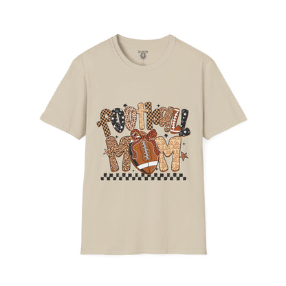Football Mom T-Shirt, Casual Tee for Football Moms, Great for Game Day, Sports Mom Gift, Comfortable Softstyle Shirt