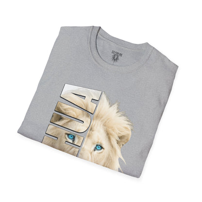 Yeshua Lion Graphic T-Shirt | Unisex Softstyle Tee for Animal Lovers, Faith, Gift Idea, Summer Wear, Spiritual Fashion