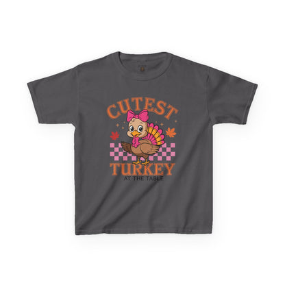 Cute Kids Thanksgiving Tee - 'Cutest Turkey at the Table'
