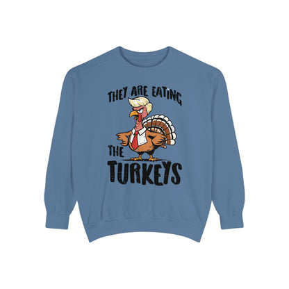 Thanksgiving Trump Humor Sweatshirt - Unisex Garment-Dyed