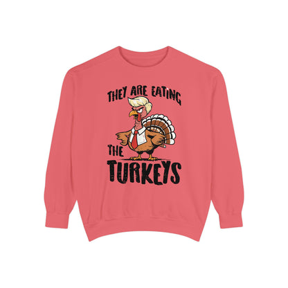 Thanksgiving Trump Humor Sweatshirt - Unisex Garment-Dyed