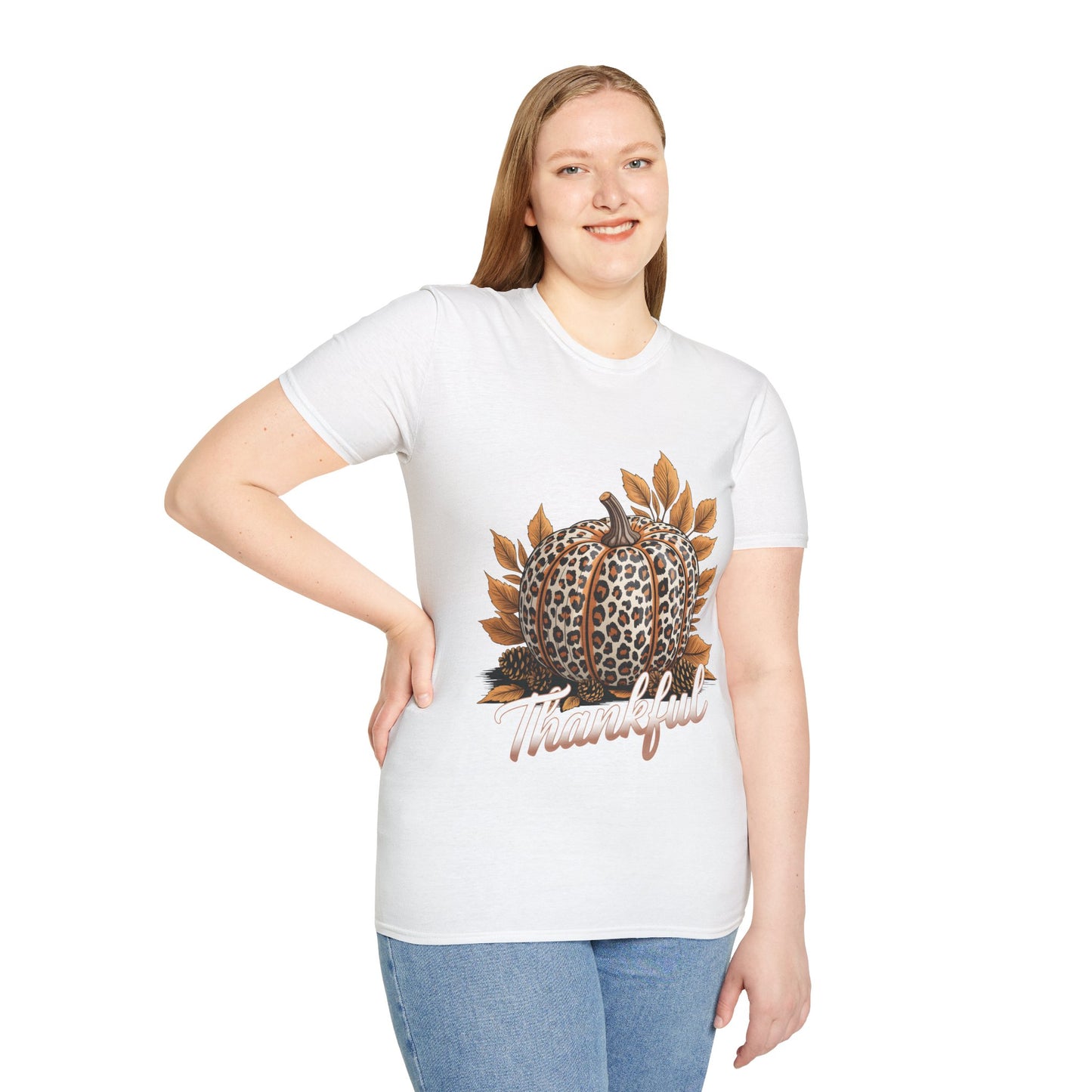 Thankful Leopard Print Pumpkin T-Shirt
