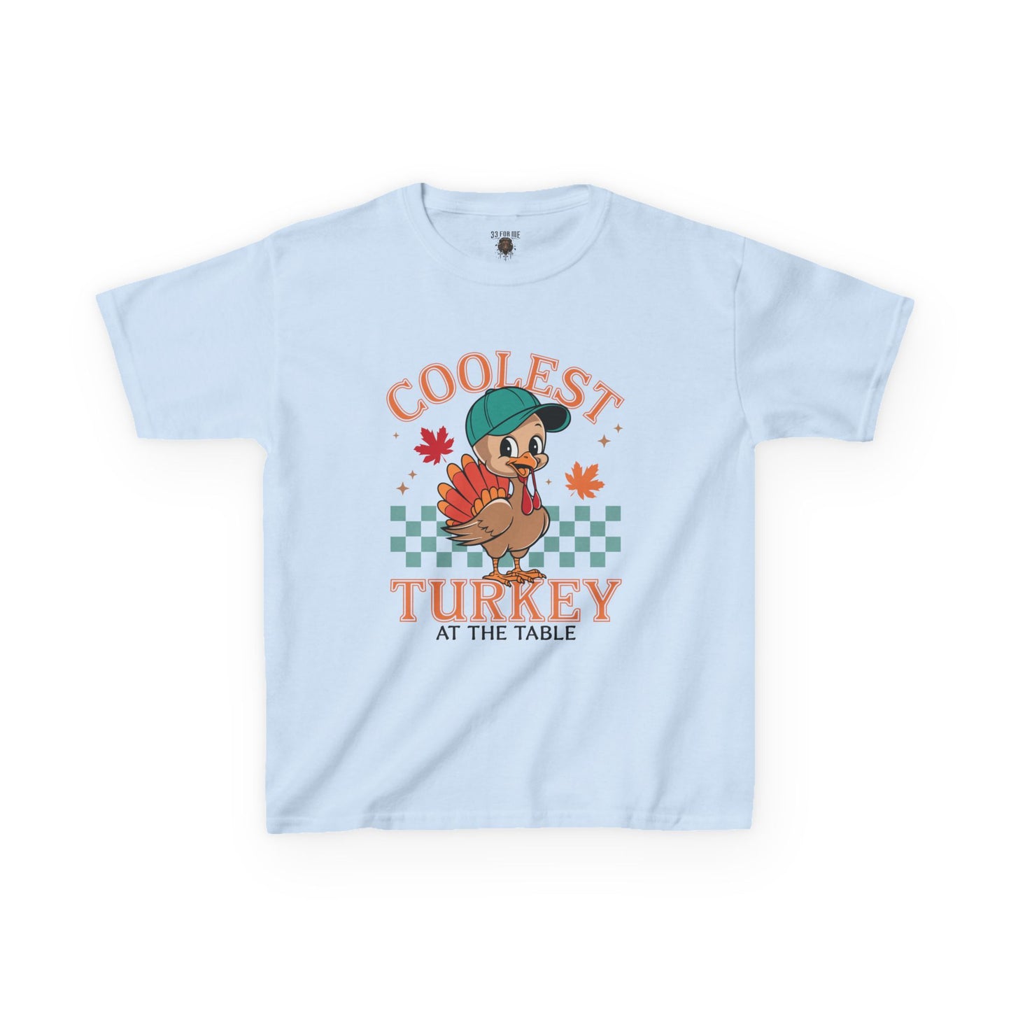 Kids Tee - Coolest Turkey at the Table - Thanksgiving