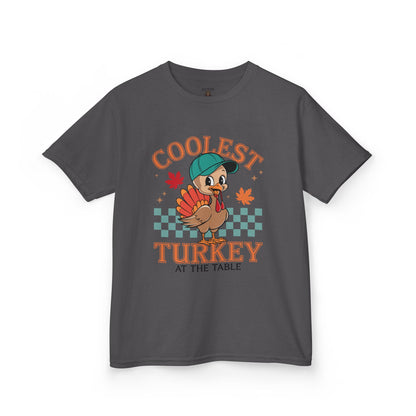 Kids Tee - Coolest Turkey at the Table - Thanksgiving